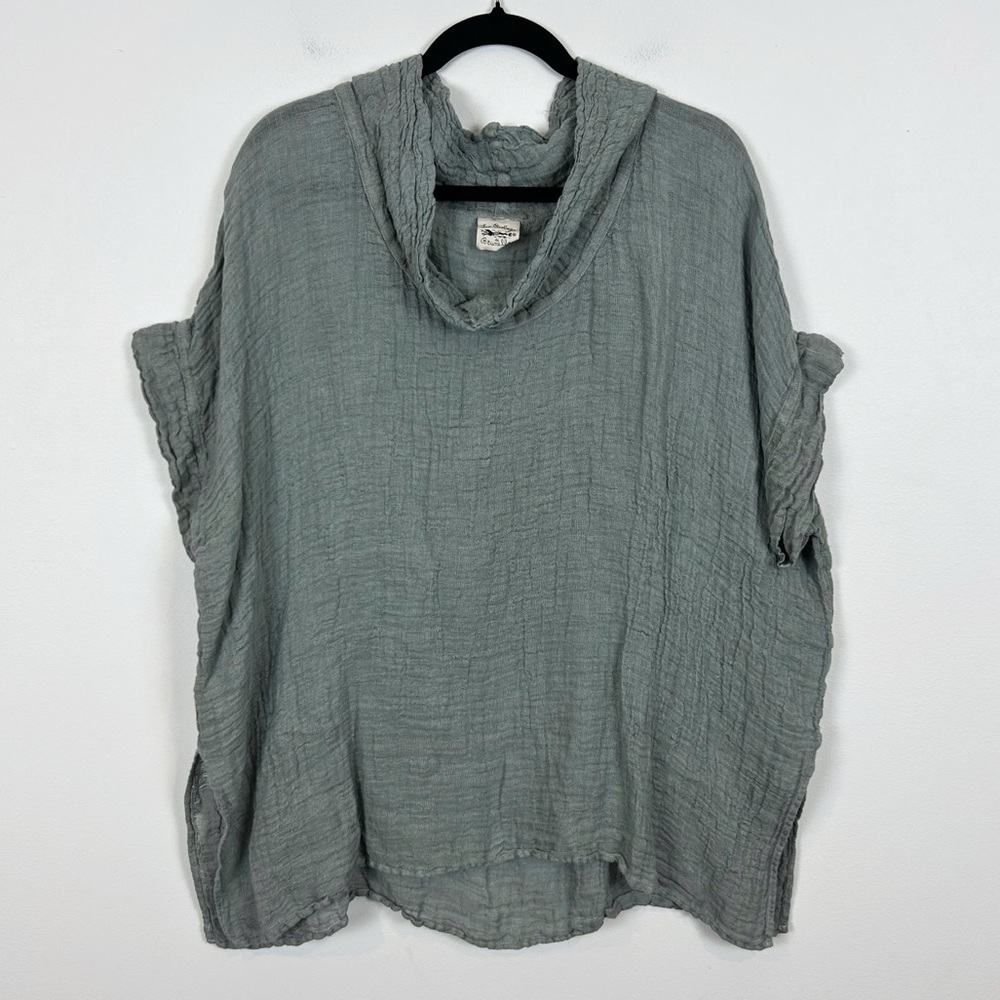 La Bottega Di Brunella 100% Flax Tunic Top Grey Size Large